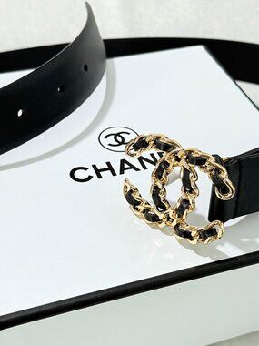 Chanel Black Chain Double C Belt